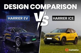 Check Out The Difference Between The Tata Harrier EV At Auto Expo 2025 And Its ICE Version