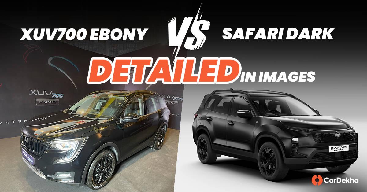 Mahindra XUV700 Ebony vs Tata Safari Dark Design Compared In Images Mahindra XUV700 Ebony vs Tata Safari Dark Design Compared In Images