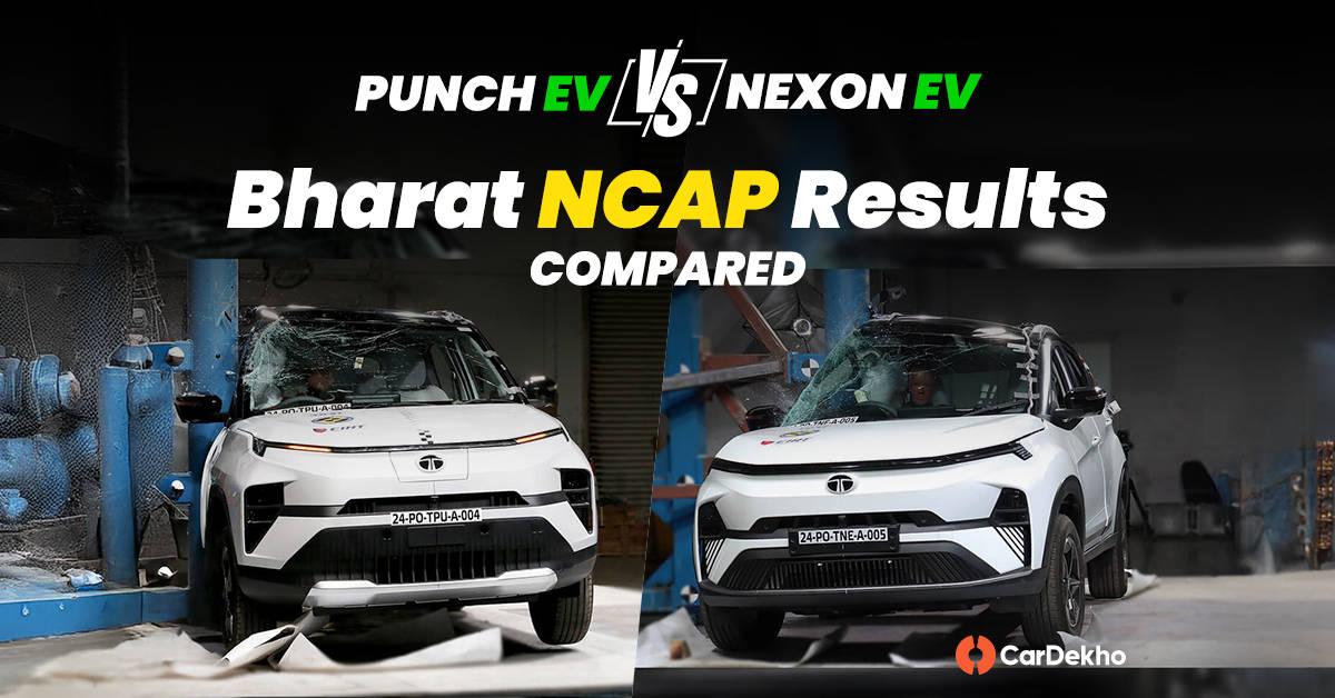 Tata Nexon EV vs Tata Punch EV: Bharat NCAP Crash Test Results Compared Tata Nexon EV vs Tata Punch EV: Bharat NCAP Crash Test Results Compared