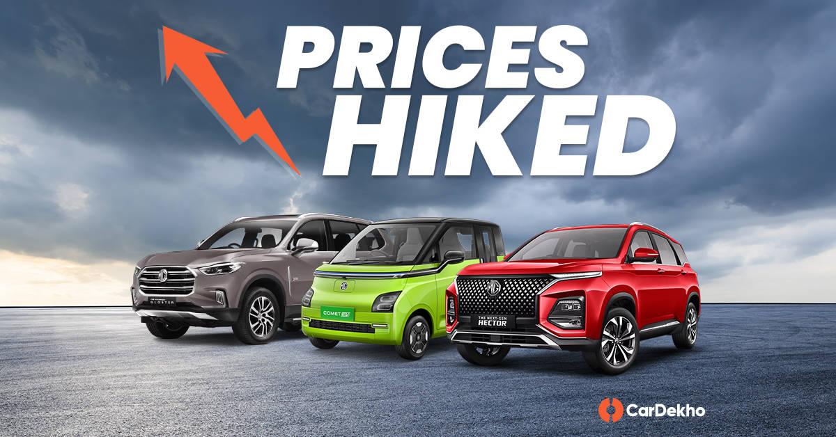 MG Hikes Prices Of The Comet EV, Hector, Hector Plus And Gloster By Up To Rs 1.50 Lakh MG Hikes Prices Of The Comet EV, Hector, Hector Plus And Gloster By Up To Rs 1.50 Lakh