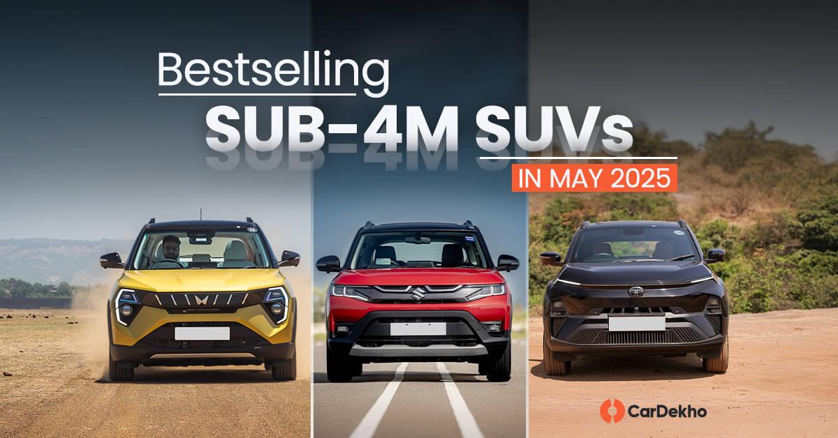 మే 2025లో Maruti Brezza బెస్ట్ సెల్లింగ్ సబ్-4m SUVగా నిలిచింది, ఆ తర్వాత Tata Nexon, Kia Sonet ఉన్నాయి మే 2025లో Maruti Brezza బెస్ట్ సెల్లింగ్ సబ్-4m SUVగా నిలిచింది, ఆ తర్వాత Tata Nexon, Kia Sonet ఉన్నాయి