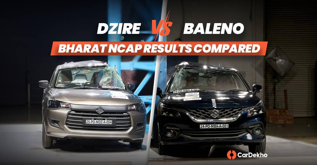 Maruti Dzire vs Maruti Baleno: భారత్ NCAP ఫలితాల పోలిక Maruti Dzire vs Maruti Baleno: భారత్ NCAP ఫలితాల పోలిక