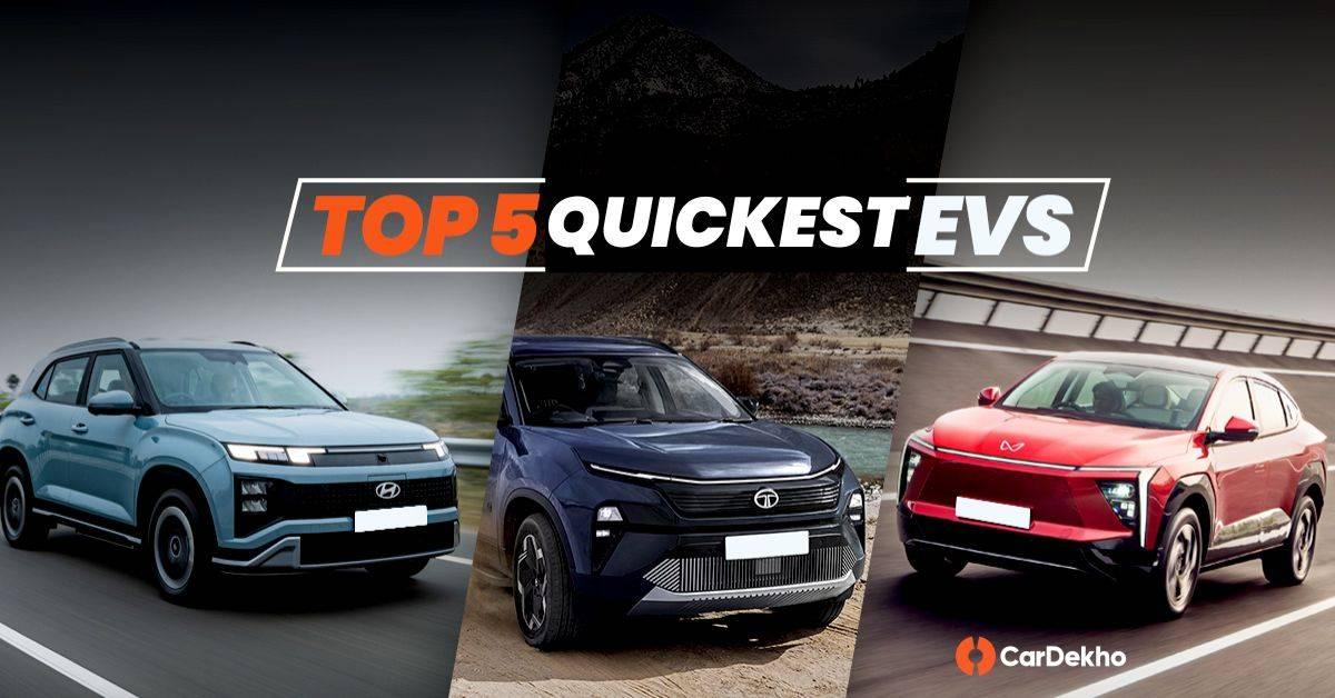 Here Are The Top 5 EVs In India With Quickest 0-100 Kmph Acceleration In Under Rs 35 Lakh Here Are The Top 5 EVs In India With Quickest 0-100 Kmph Acceleration In Under Rs 35 Lakh