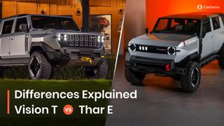 Mahindra Vision T vs Mahindra Thar E: Compared in Images Mahindra Vision T vs Mahindra Thar E: Compared in Images