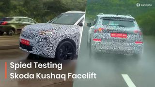 Skoda Kushaq Facelift Spied With Revised Headlights And Tail Lights