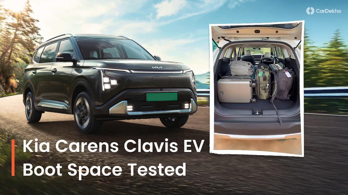 Watch Video: How Many Bags Can Fit Into The Kia Carens Clavis EV’s Boot? Watch Video: How Many Bags Can Fit Into The Kia Carens Clavis EV’s Boot?
