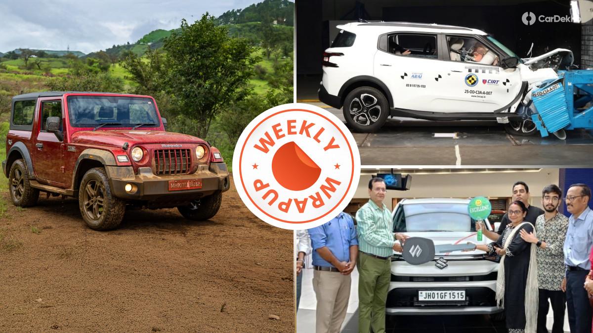 Top India Car News That Made Headlines Over The Past Week: 2025 Mahindra Thar Facelift Launch Pulled The Spotlight While Tata And Citroen Achieved Notable Feats Top India Car News That Made Headlines Over The Past Week: 2025 Mahindra Thar Facelift Launch Pulled The Spotlight While Tata And Citroen Achieved Notable Feats