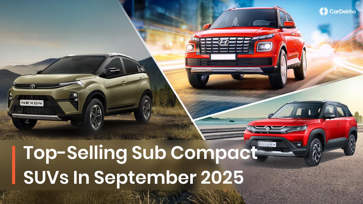 Sub-4 Metre SUV Sales See A Great Surge In September 2025: Tata Nexon Tops The List, Followed By Hyundai Venue And Maruti Brezza Sub-4 Metre SUV Sales See A Great Surge In September 2025: Tata Nexon Tops The List, Followed By Hyundai Venue And Maruti Brezza