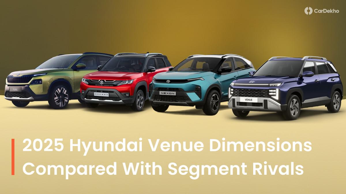 2025 Hyundai Venue vs Subcompact SUV Rivals: Dimensions Compared With Maruti Brezza, Tata Nexon, Kia Sonet, Kia Syros, Mahindra XUV 3XO, And Skoda Kylaq 2025 Hyundai Venue vs Subcompact SUV Rivals: Dimensions Compared With Maruti Brezza, Tata Nexon, Kia Sonet, Kia Syros, Mahindra XUV 3XO, And Skoda Kylaq