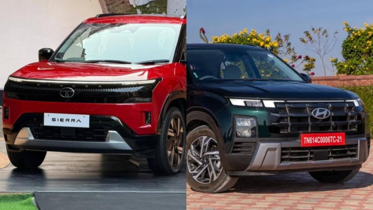 2025 Tata Sierra vs Hyundai Creta Full Features Comparison on Exterior, Interior, Comfort, Infotainment, and Safety