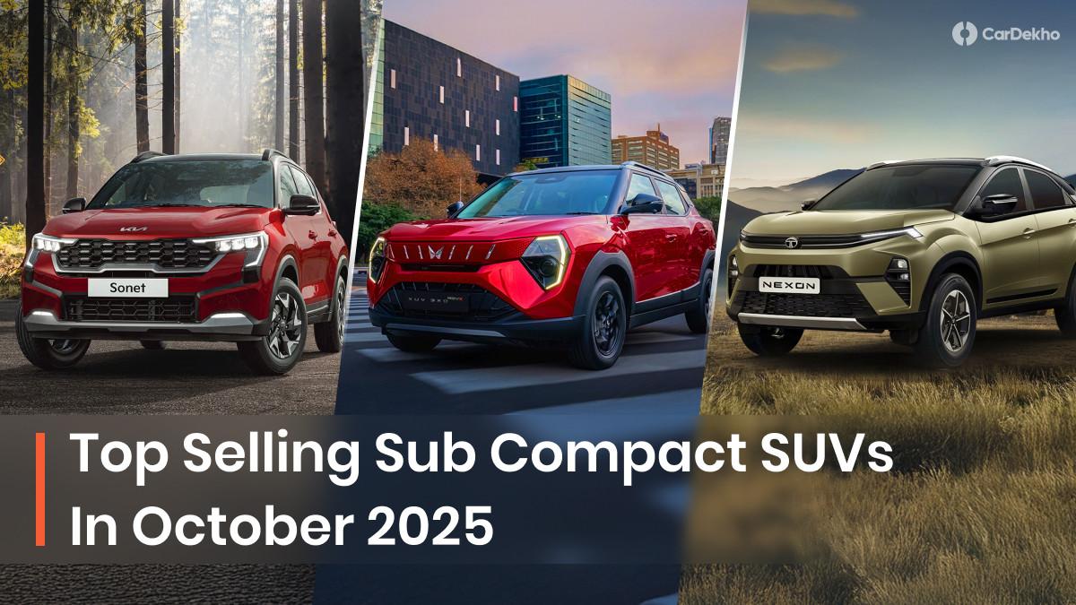 Tata Nexon Dominates Sub-4 Metre SUV Sales In October 2025; Here’s How The Other Models Performed Tata Nexon Dominates Sub-4 Metre SUV Sales In October 2025; Here’s How The Other Models Performed
