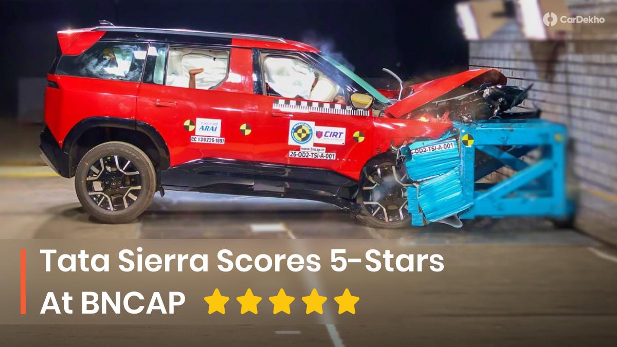 Tata Sierra Scores A Perfect 5 Star Crash Rating In Bharat NCAP! Tata Sierra Scores A Perfect 5 Star Crash Rating In Bharat NCAP!
