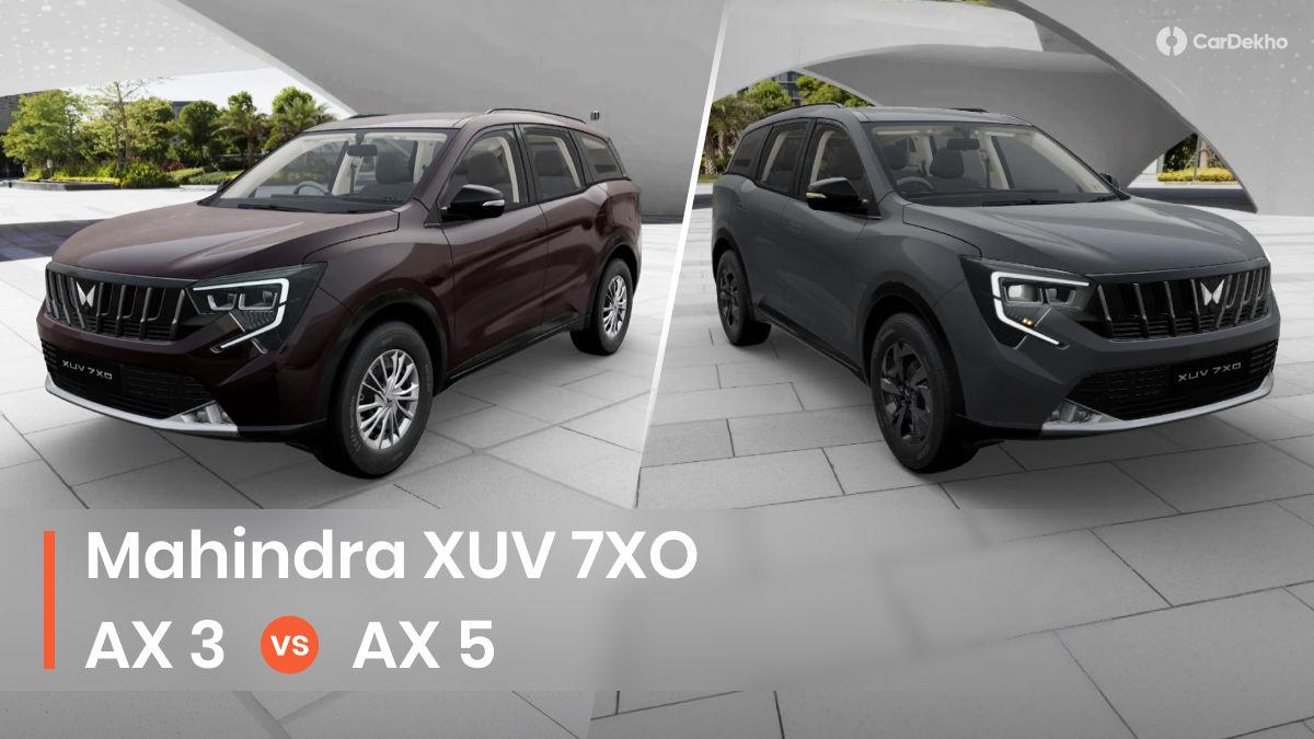 Mahindra XUV 7XO One-Above Base AX 3 Vs Mid-spec AX 5: Exterior ...