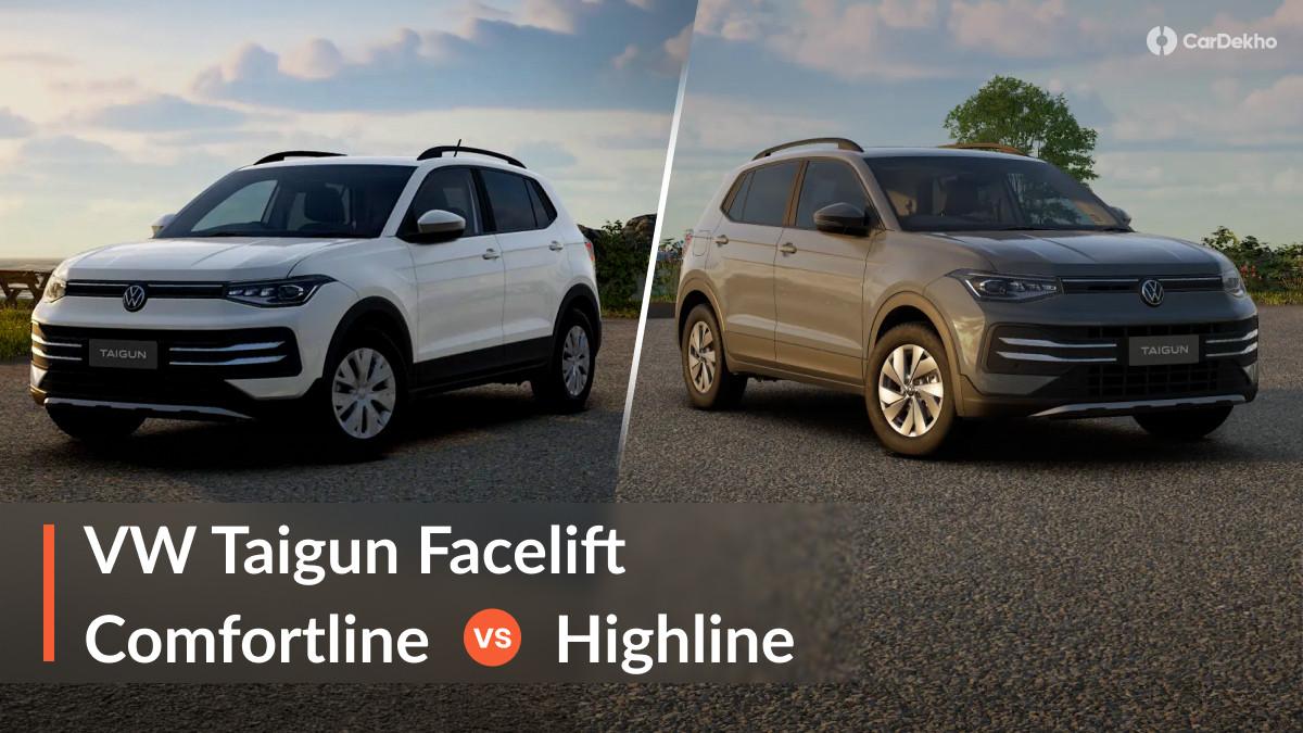 Volkswagen Taigun Facelift Comfortline Vs Highline Variants Compared Volkswagen Taigun Facelift Comfortline Vs Highline Variants Compared