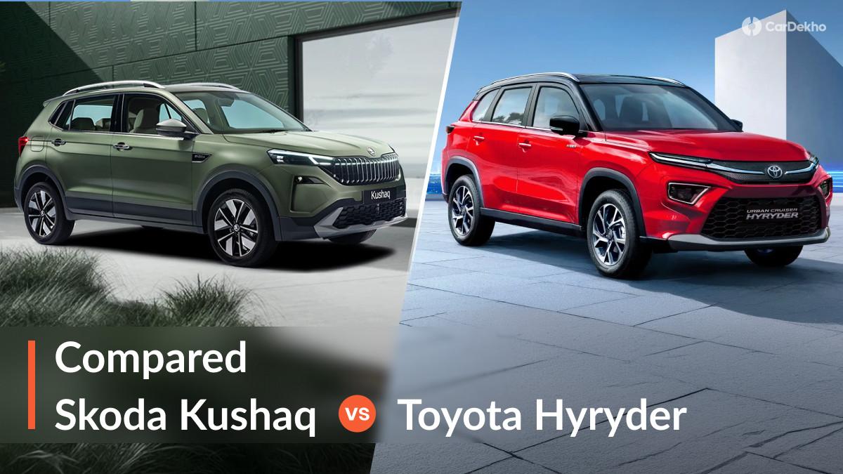 2026 Skoda Kushaq Facelift Vs Toyota Hyryder: Same Segment, Completely Different Identities 2026 Skoda Kushaq Facelift Vs Toyota Hyryder: Same Segment, Completely Different Identities