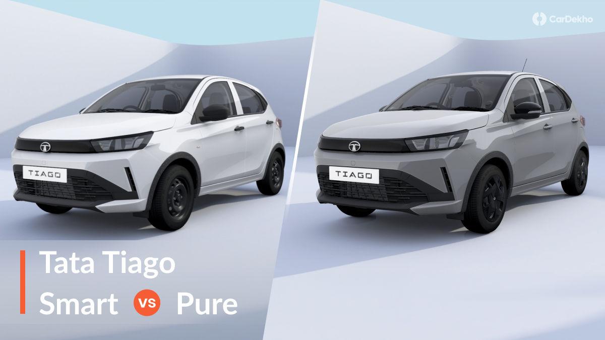 2026 Tata Tiago Facelift Smart Vs Pure Variants Compared: Features, Interior, Design, Safety, Engine Specifications & More
