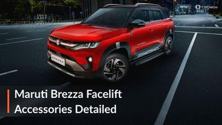 Maruti Brezza Facelift Accessories: Front Door Garnish, Wheel Arch Garnish, Car Charger, And JBL Speakers Maruti Brezza Facelift Accessories: Front Door Garnish, Wheel Arch Garnish, Car Charger, And JBL Speakers