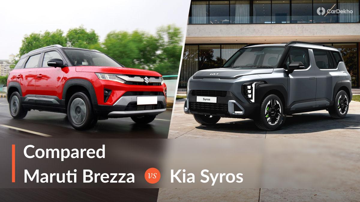 Maruti Brezza Facelift Vs Kia Syros: Detailed Comparison Maruti Brezza Facelift Vs Kia Syros: Detailed Comparison