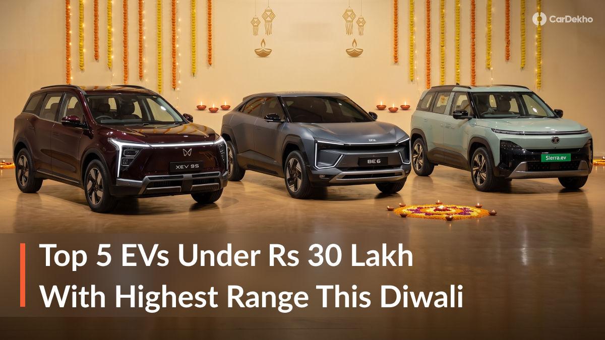 Buying An EV This Diwali? These 5 EVs Under Rs 30 Lakh Offer A Claimed Range Of Up To 700 Km! Buying An EV This Diwali? These 5 EVs Under Rs 30 Lakh Offer A Claimed Range Of Up To 700 Km!