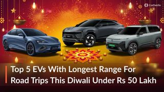 From Tata Harrier EV To Mahindra BE 6 SPORTEQ: 5 Longest-Range EVs Under Rs 50 Lakh For Your Diwali Road Trip From Tata Harrier EV To Mahindra BE 6 SPORTEQ: 5 Longest-Range EVs Under Rs 50 Lakh For Your Diwali Road Trip