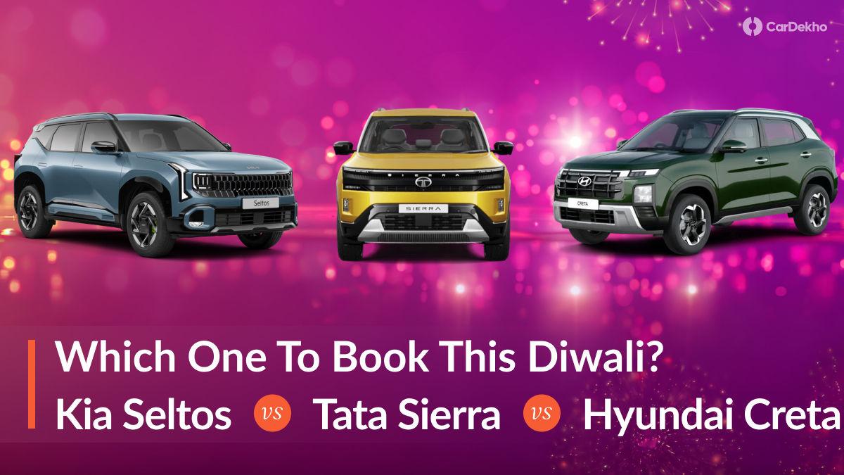 Kia Seltos Vs Tata Sierra Vs Hyundai Creta: Which Compact SUV To Buy This Diwali? Kia Seltos Vs Tata Sierra Vs Hyundai Creta: Which Compact SUV To Buy This Diwali?