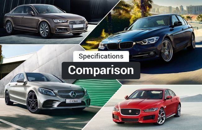 2018 MercedesBenz CClass Facelift vs BMW 3 Series vs Audi A4 vs Jaguar XE  Spec Comparison