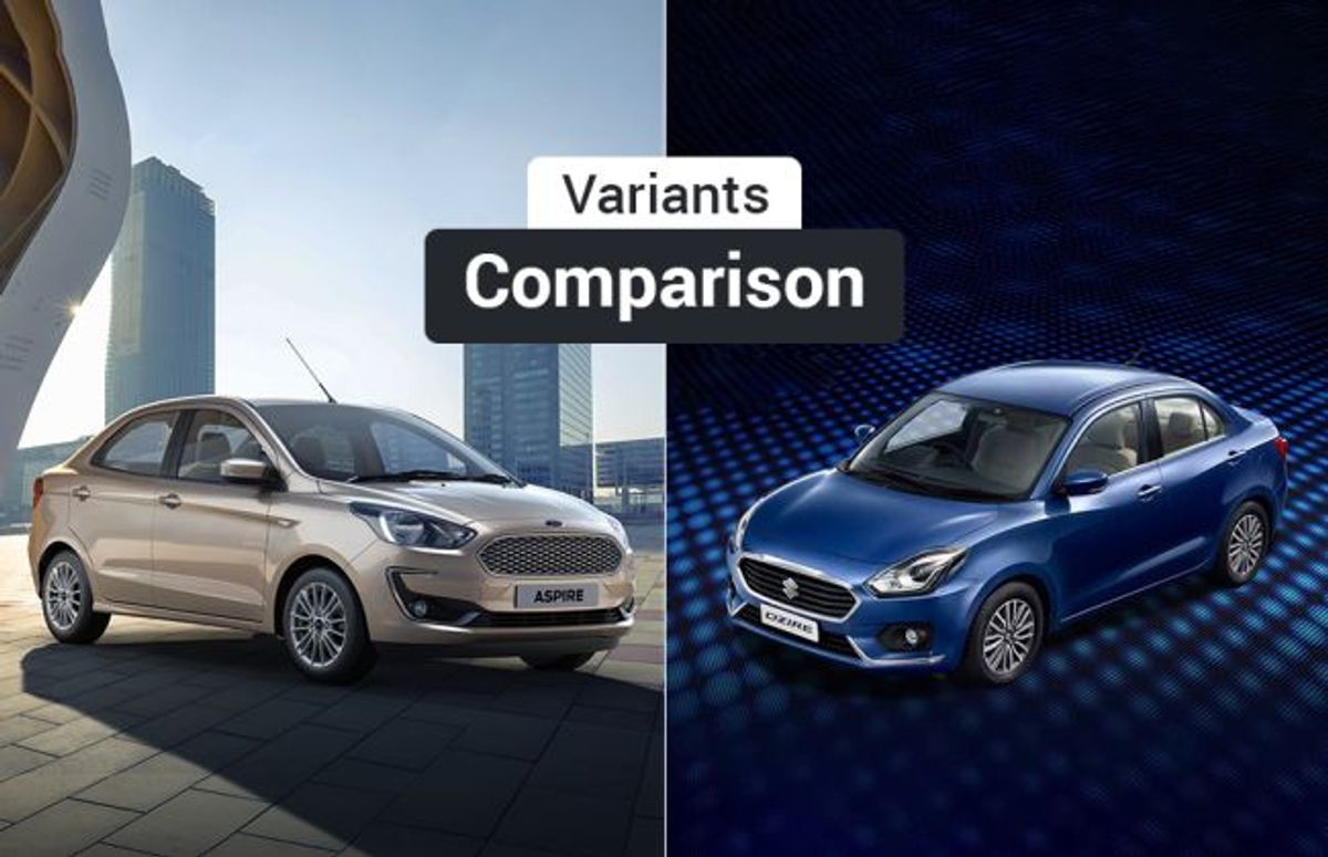 2018 Ford Aspire Facelift vs Maruti Dzire: Variants Comparison 2018 Ford Aspire Facelift vs Maruti Dzire: Variants Comparison