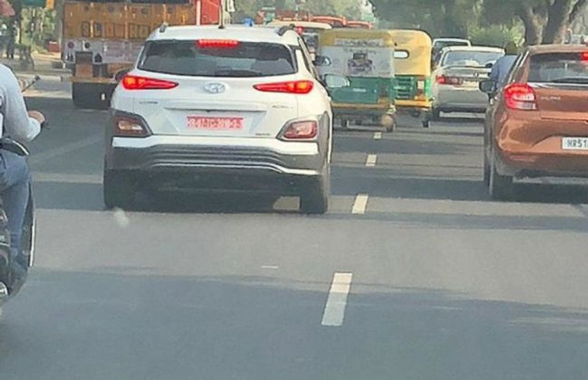 Hyundai Kona Electric SUV Spotted In India Hyundai Kona Electric SUV Spotted In India