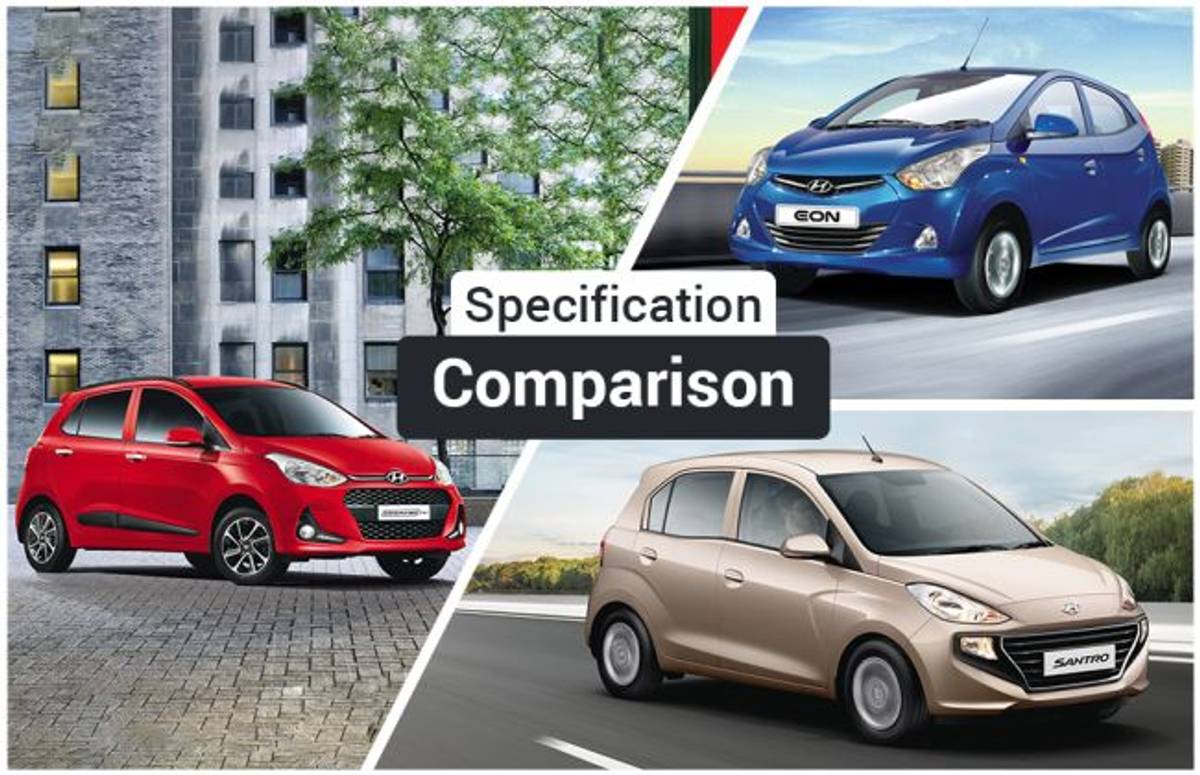 Hyundai Santro vs Eon vs Grand i10: Spec Comparison Hyundai Santro vs Eon vs Grand i10: Spec Comparison