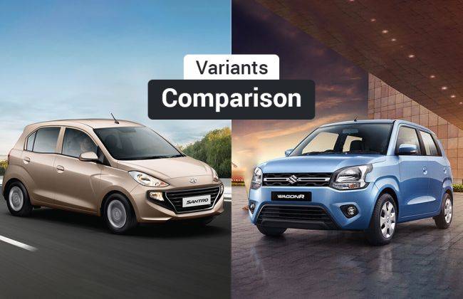 New Maruti Wagon R 2019 vs Hyundai Santro: Variants Comparison ...