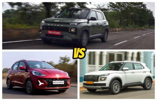 Hyundai Grand i10 Nios vs Venue Vs Exter: Price Comparison | CarDekho.com