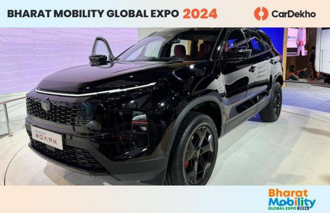 Tata Safari Red Dark Edition Showcased At 2024 Bharat Mobility Expo ...