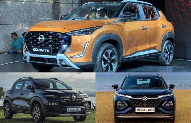 2024 Nissan Magnite vs Renault Kiger, Maruti Fronx, Toyota Taisor, Tata ...