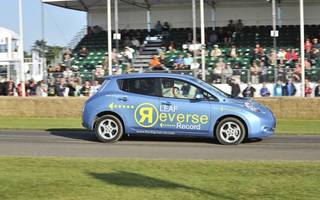 Nissan Leaf Proves to Be the Fastest Car in Reverse at Goodwood