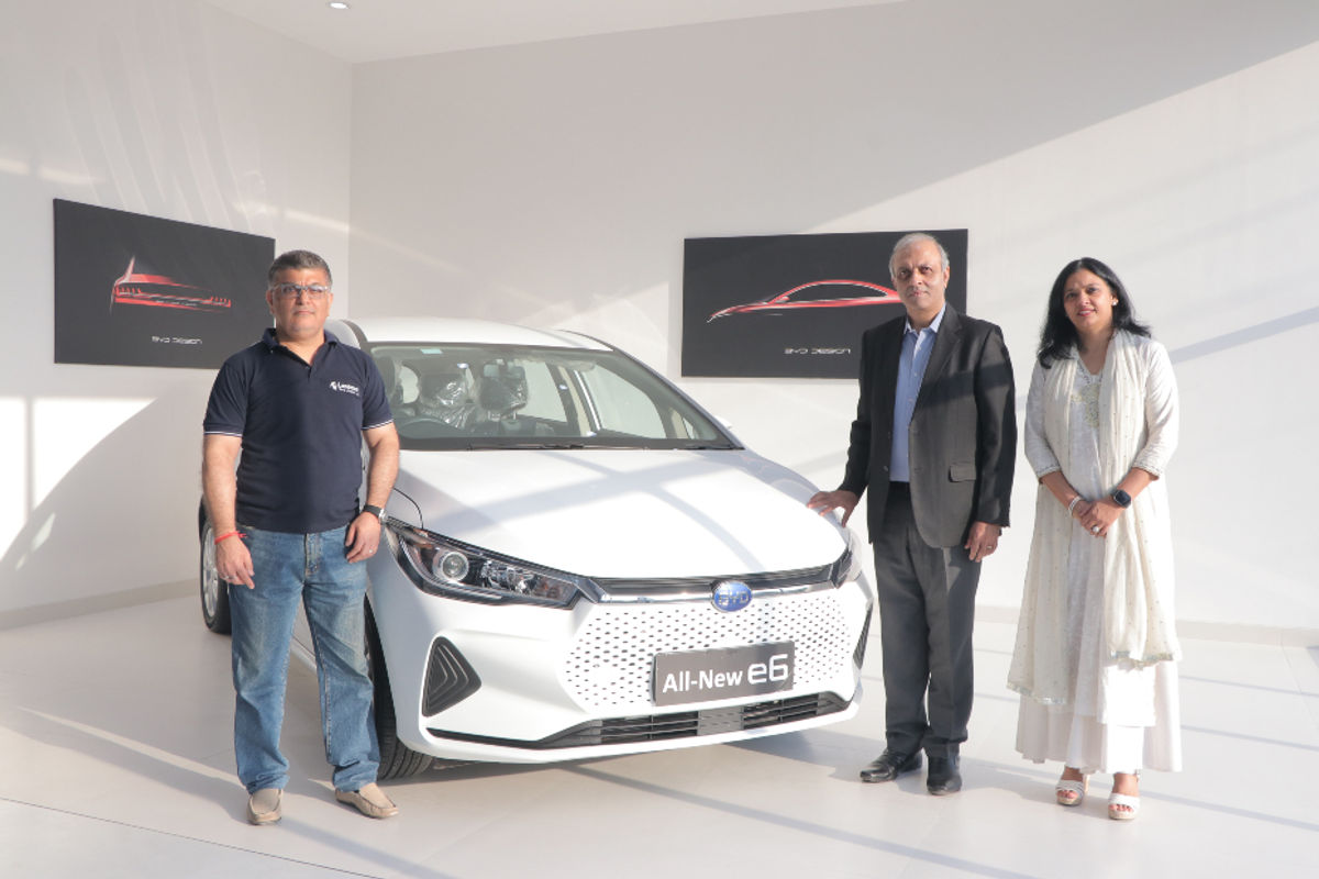 BYD E6 in showroom BYD E6 in showroom