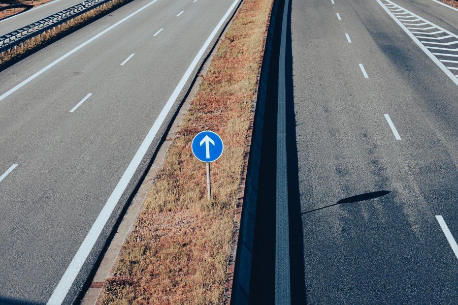 Unbroken highway median Unbroken highway median