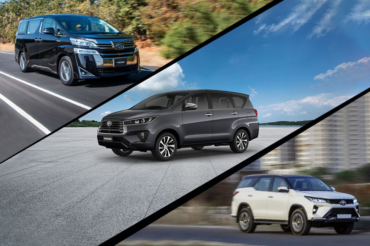 Toyota Vellfire, Innova Crysta and Fortuner