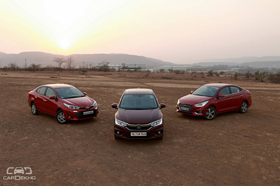 Toyota Yaris vs Hyundai Verna vs Honda City: Petrol Automatic Comparison Review Toyota Yaris vs Hyundai Verna vs Honda City: Petrol Automatic Comparison Review