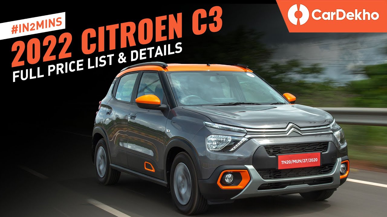 Citroen C3 India Price Starts At Rs 5.7 Lakh | Full Price List, Features, and More! | #in2mins