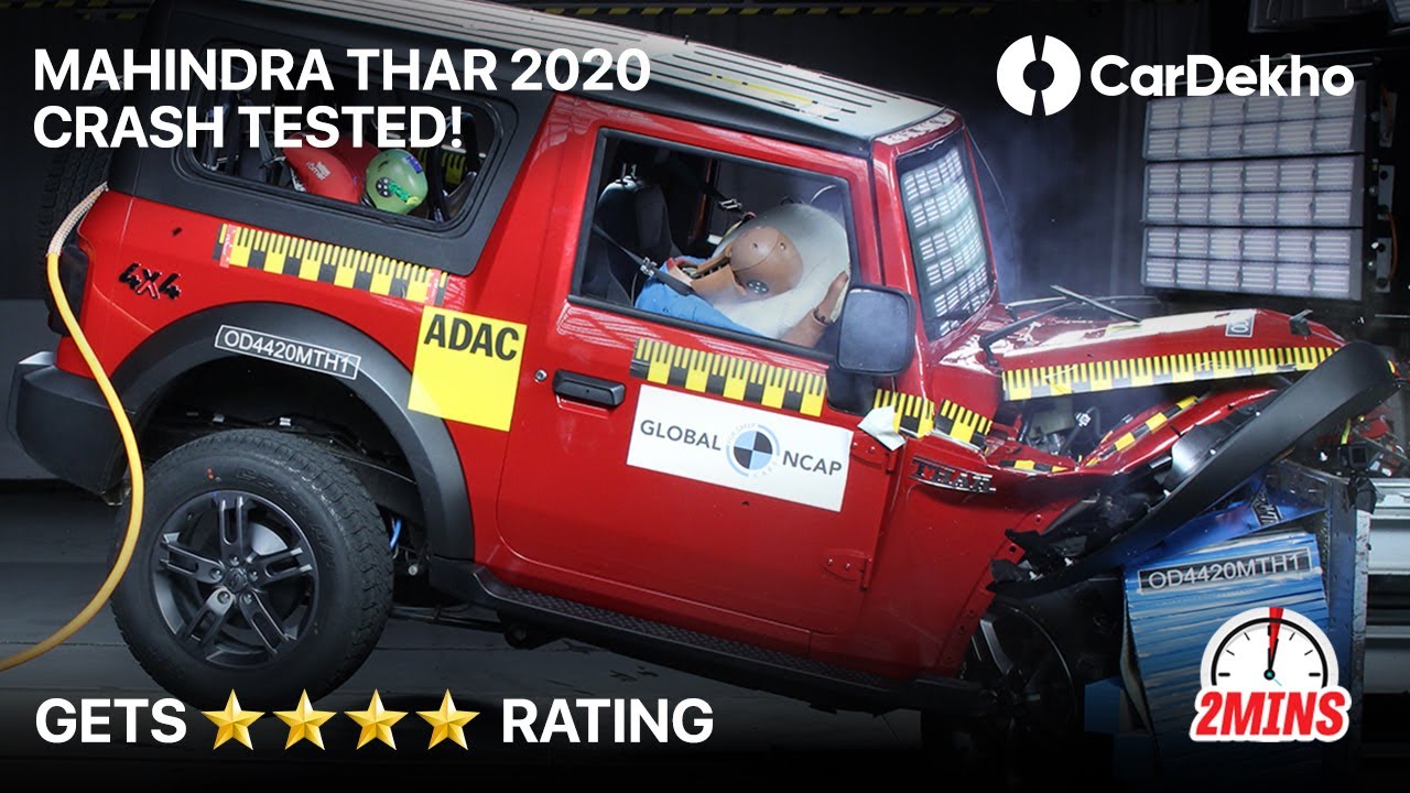 Mahindra Thar Crash Test Video | ⭐⭐⭐⭐ NCAP Score Explained #In2Mins