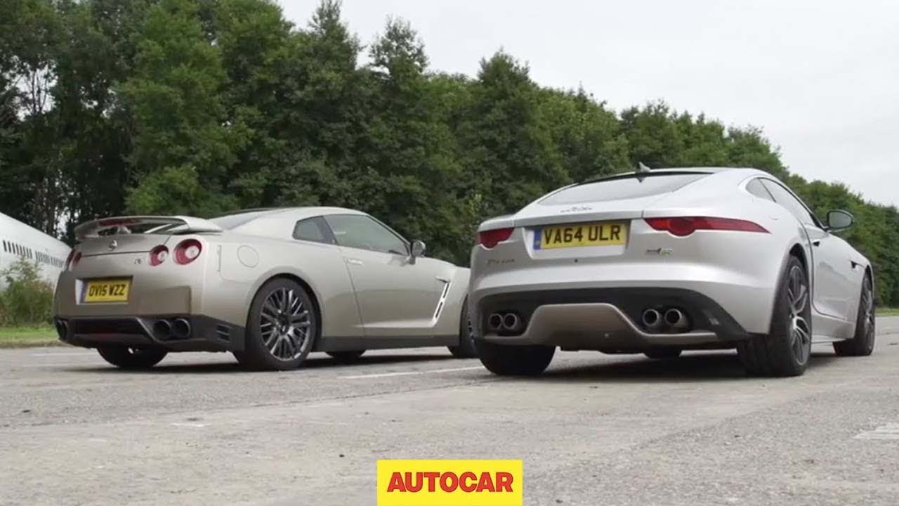 Nissan GT-R versus Jaguar F-Type R AWD Coup Drag Race