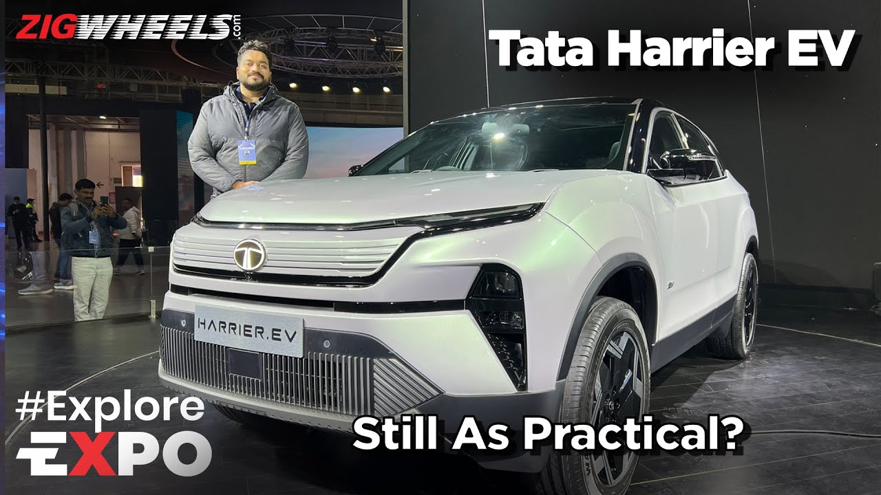 Tata Harrier EV | 400 km RANGE + ADAS and more | Auto Expo 2023 #ExploreExpo