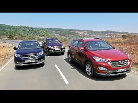 OVERDRIVE Comparo - 2014 Hyundai SantaFe vs Honda CR-V vs Ssangyong Rexton Honda -  Videos